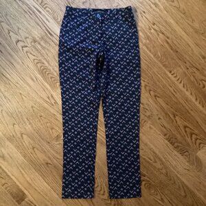 Wildfang Empower Trouser Pants Abstract Paisley Print SZ 0 Office Workwear City